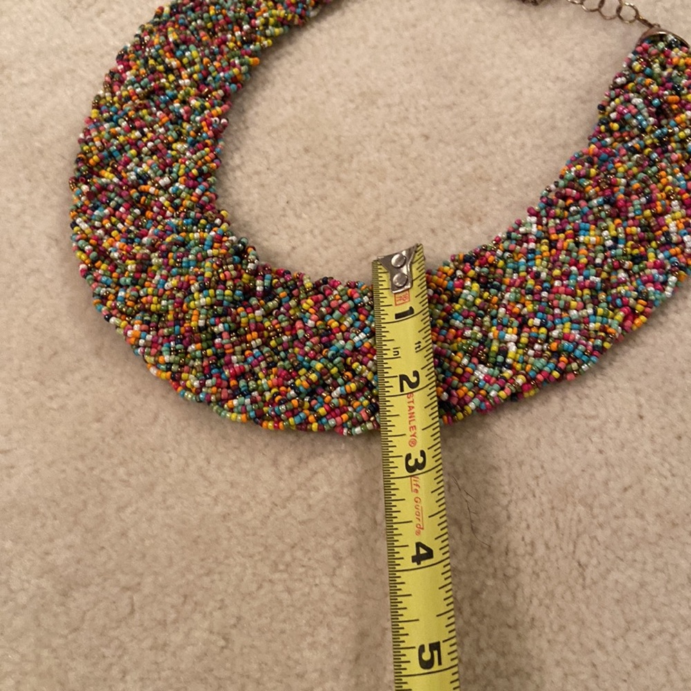 Glass Beaded Statement Necklace - image 7